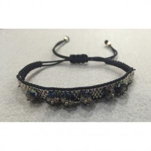 Macrame bracelet with Miyuki Delica and 5040 Swarovski bead